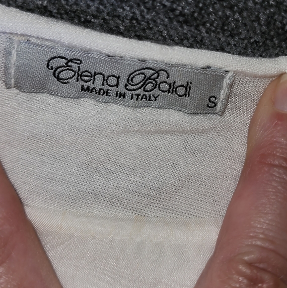 🌹ELENA BALDI made in Italy 100% silk, sz small, blouse scalloped sleeves, lined - Picture 5 of 10